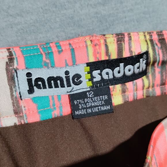 Jamie Sadock Golf Skirt Skort Womens Size 12 Striped Colorful Activewear Stretch - Picture 9 of 13
